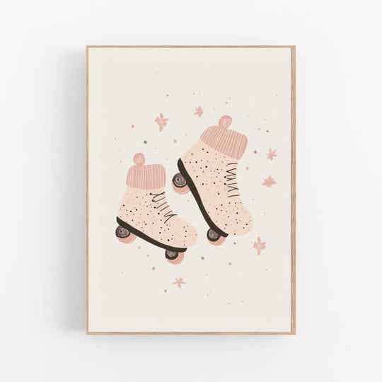 Kinderkamer print | Rolschaatsen