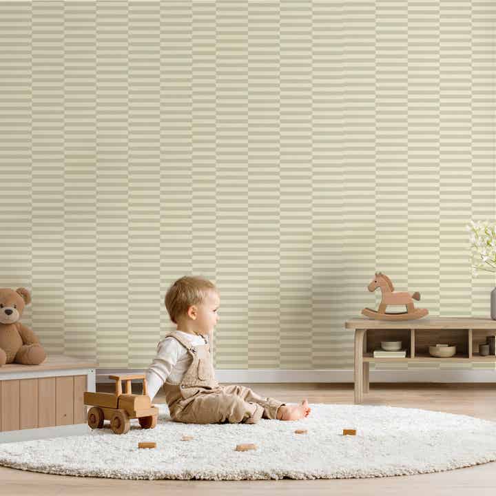 Behang Cheeky Checks | butter sage