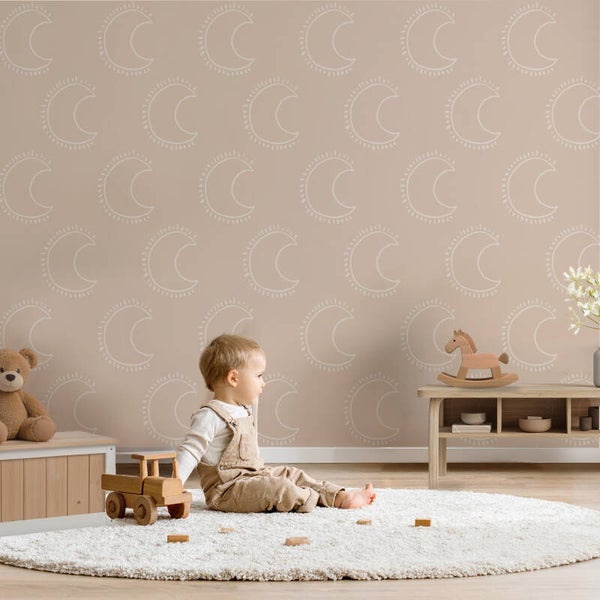 Patroonbehang Lambrisering – Moon | beige