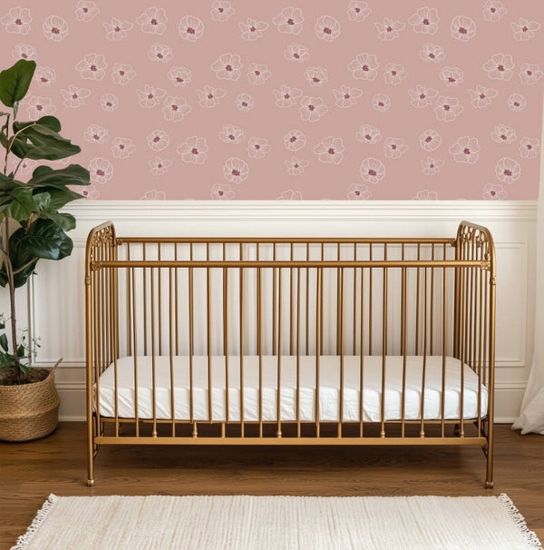 Patroonbehang Lambrisering – Floral | dawn
