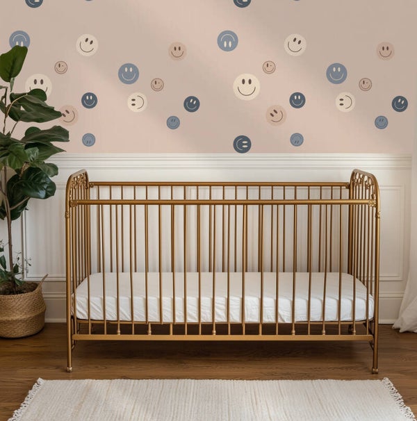Patroonbehang Lambrisering – Smiley | navy