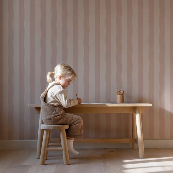 Behang Wavy Stripes | old rose
