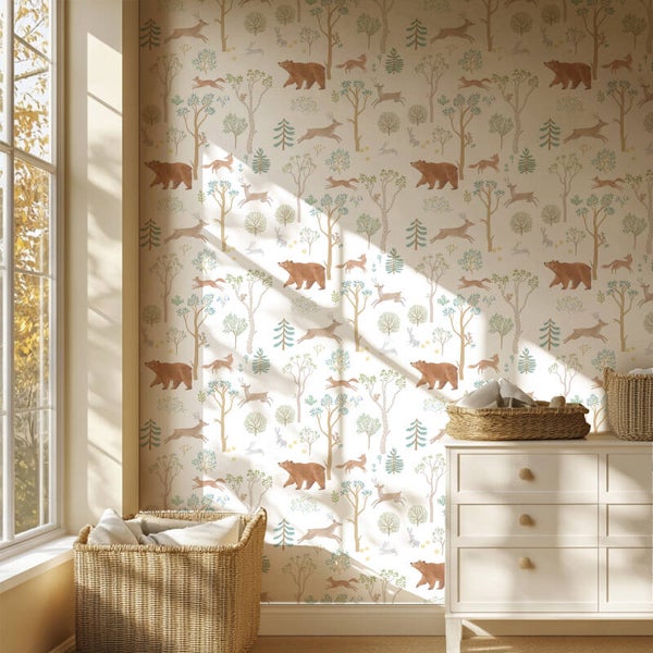 Behang Bosvriendjes