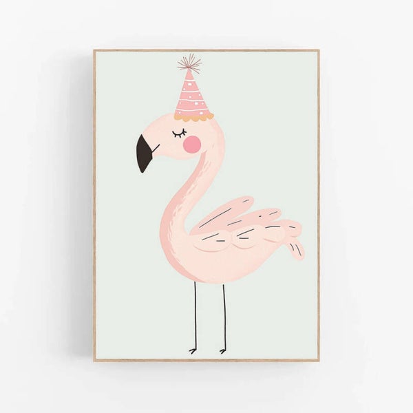 Kinderkamer print | Feest flamingo
