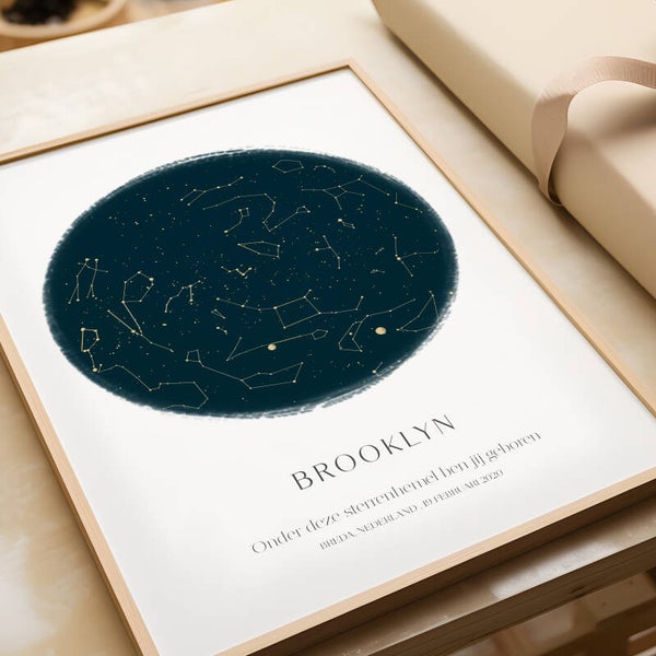 Poster sterrenhemel | NAVY - foliedruk