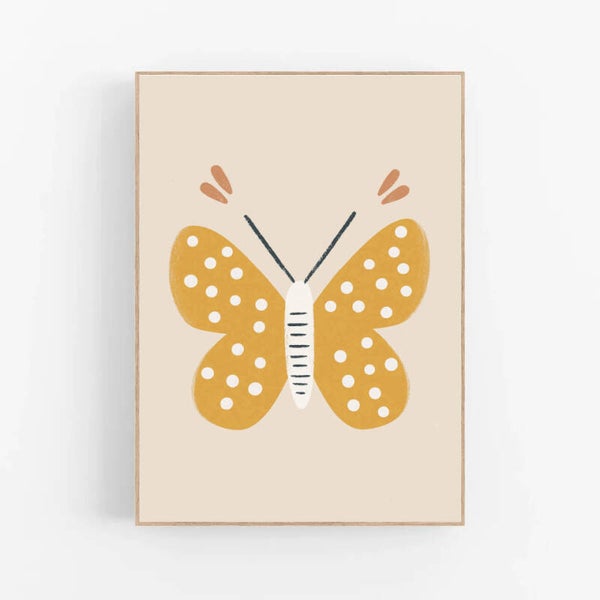Kinderkamer print | Gele vlinder