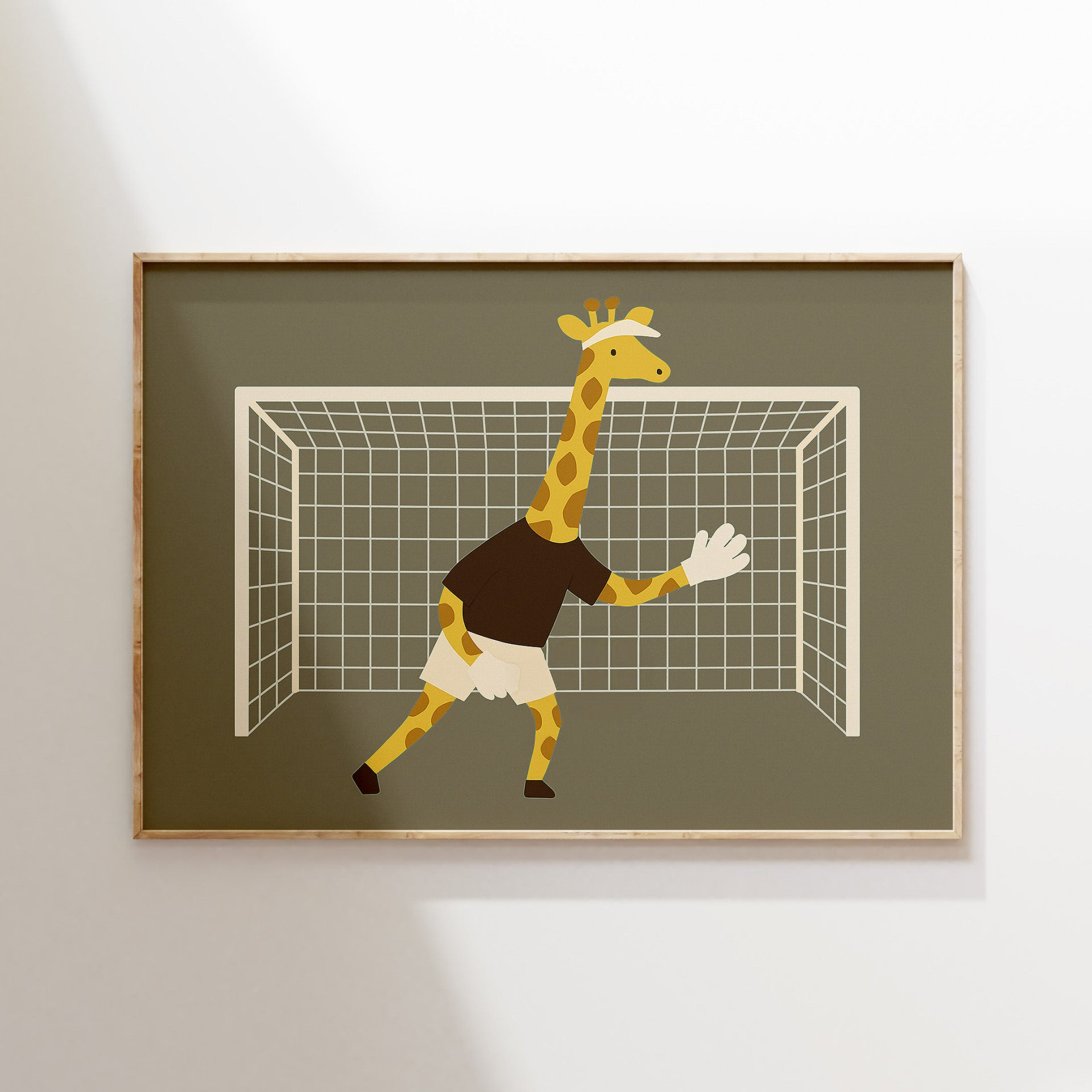 Kinderkamer print - Voetbal giraffe