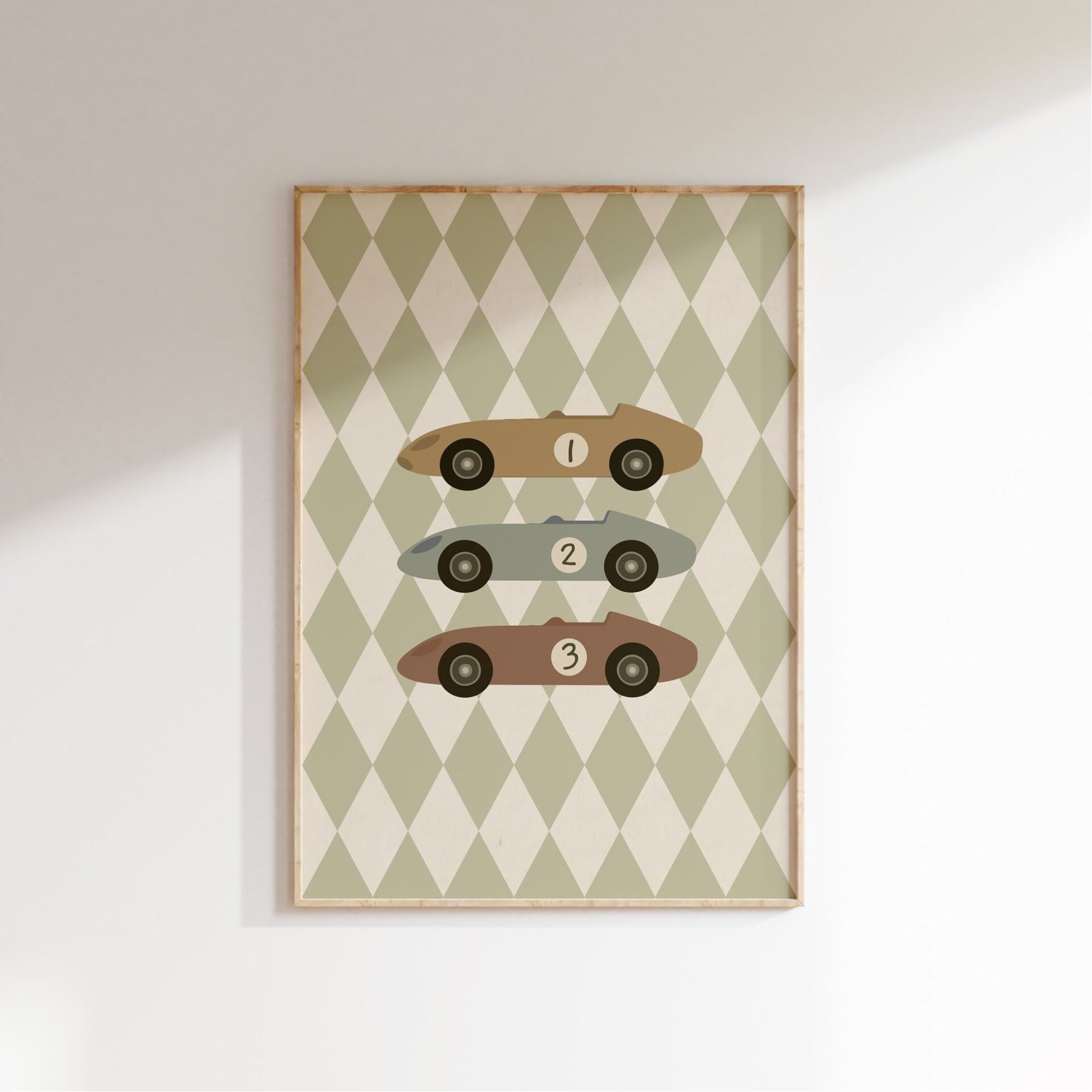 Kinderkamer poster - Racewagens
