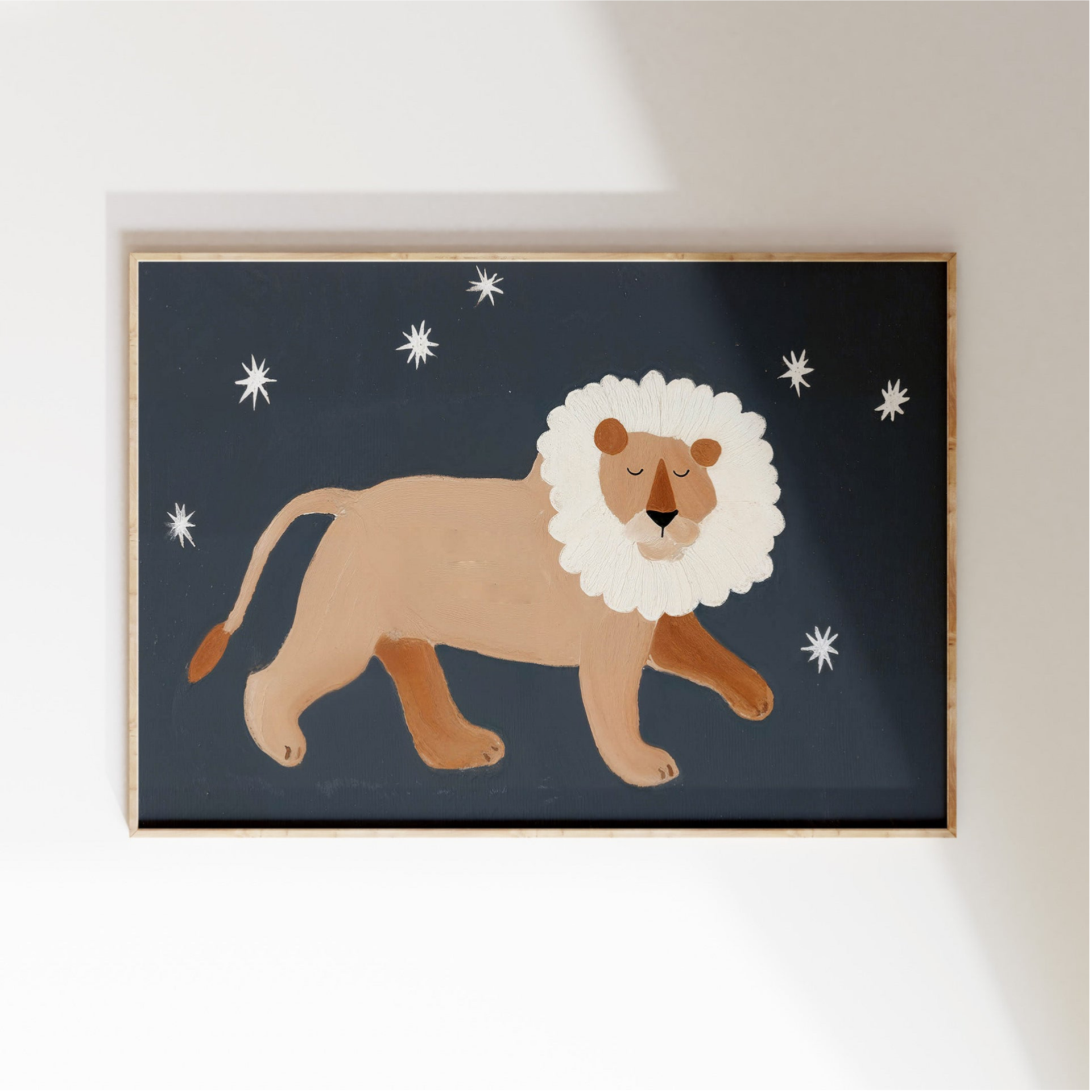 Kinderkamer print | Nacht leeuw