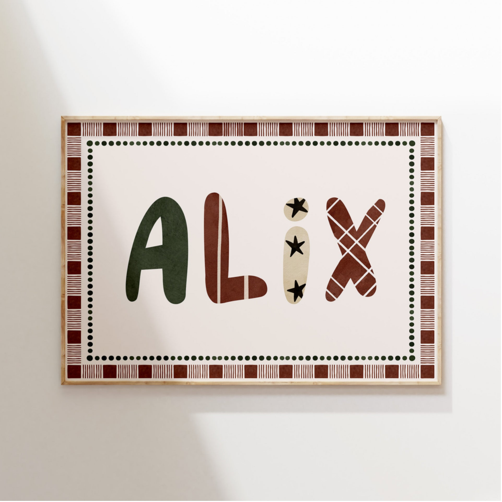 Naamposter retro | groen