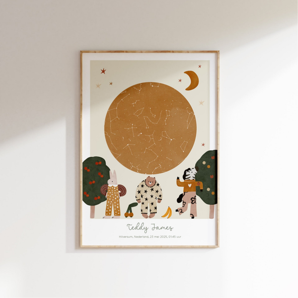 Poster sterrenhemel | GOUASHE FRIENDS - OCHRE