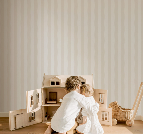 Behang Wavy Stripes | beige