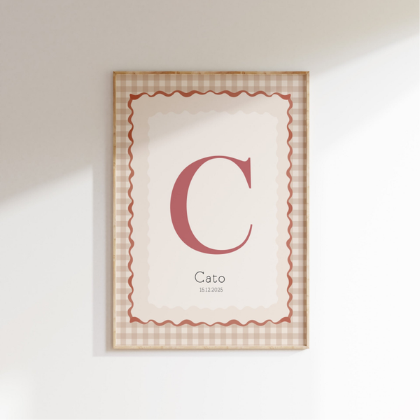 Geboorteposter ruitjes