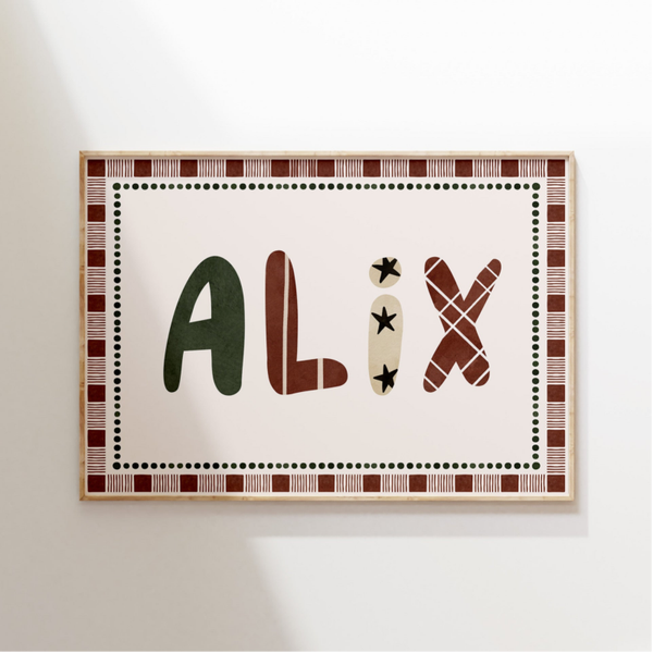 Naamposter retro | groen