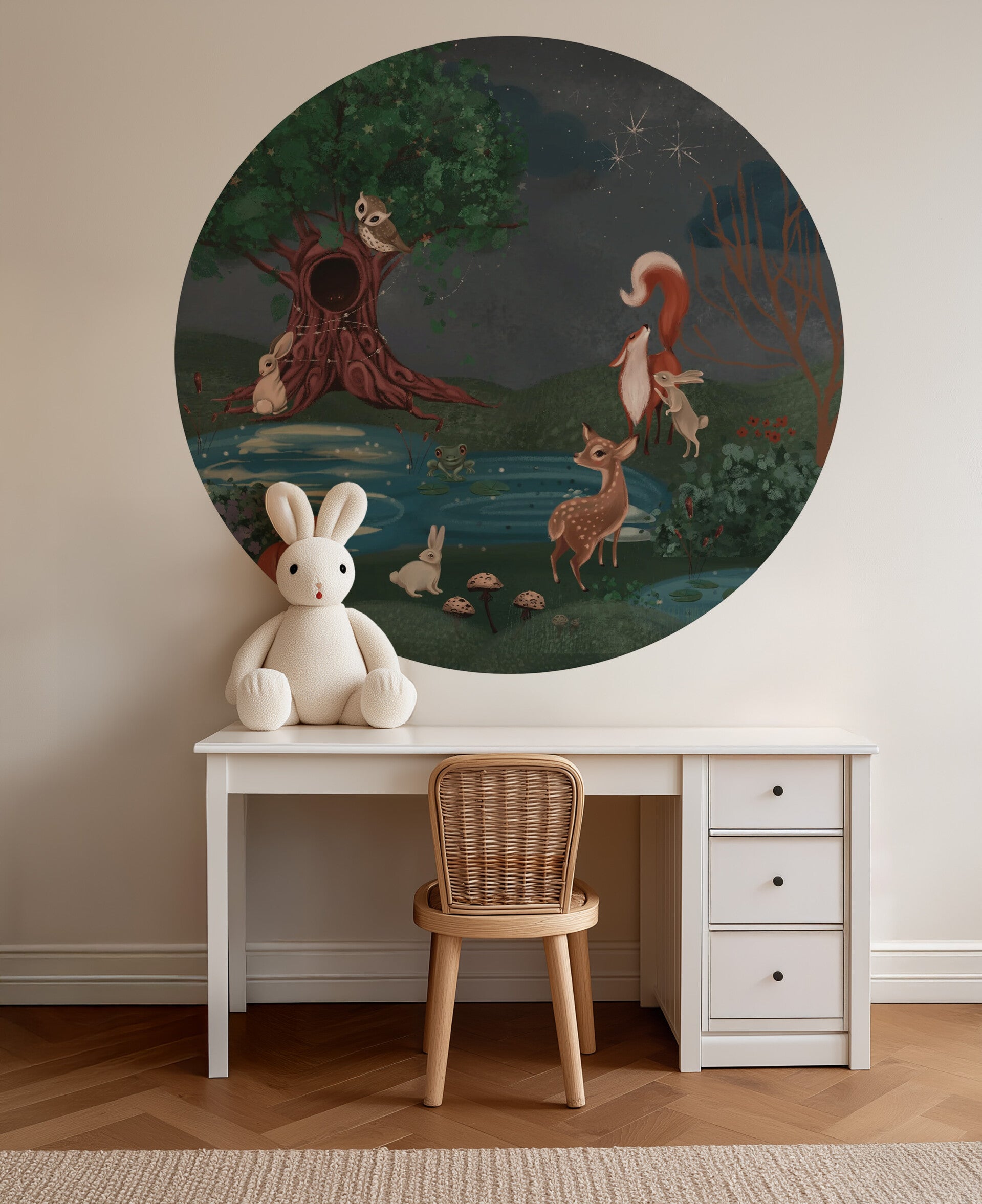 Behangcirkel - Enchanted forest | blauw