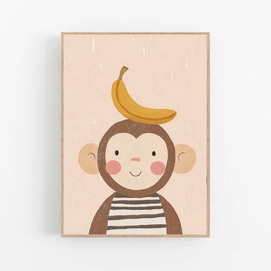 Kinderkamer print | Aapje met banaan