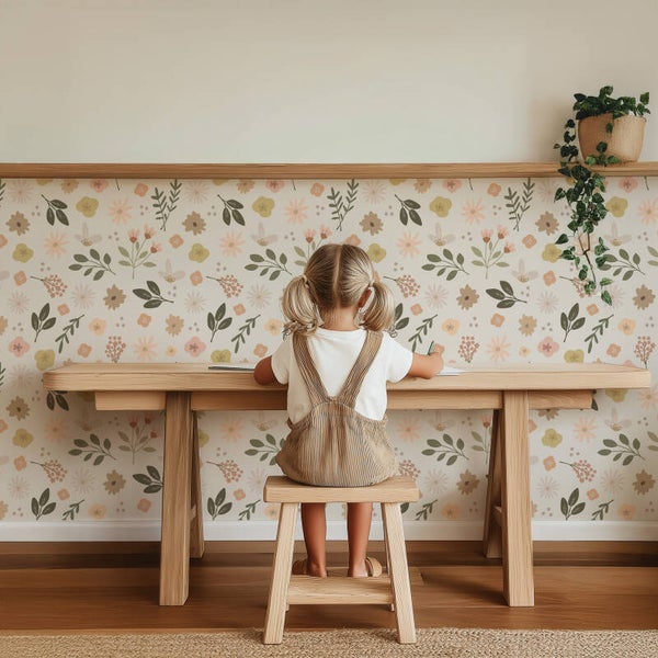 Patroonbehang Lambrisering – Blossom dreams