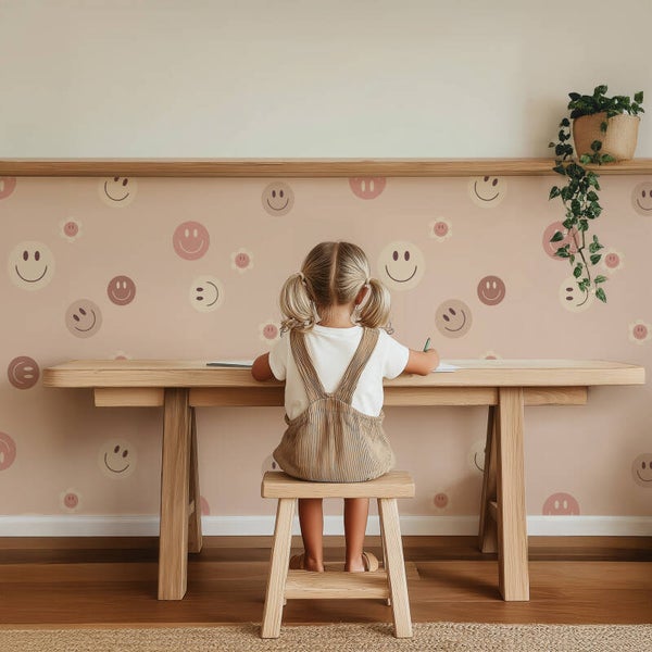 Patroonbehang Lambrisering – Smiley | blossom