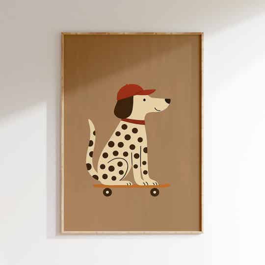 Kinderkamer print | Skate dalmatier