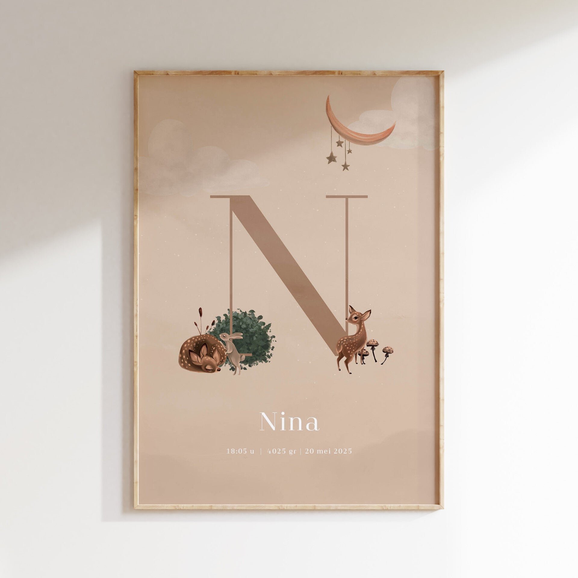 Geboorteposter Enchanted Forest | beige