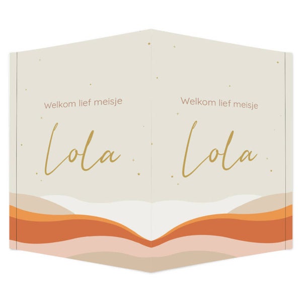 Geboortebord met bergen - oranje