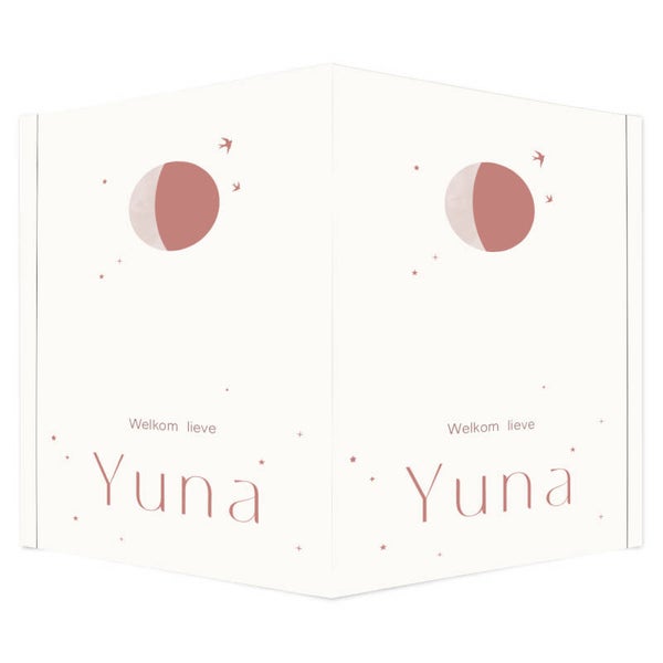 Geboortebord met maanstand - terracotta