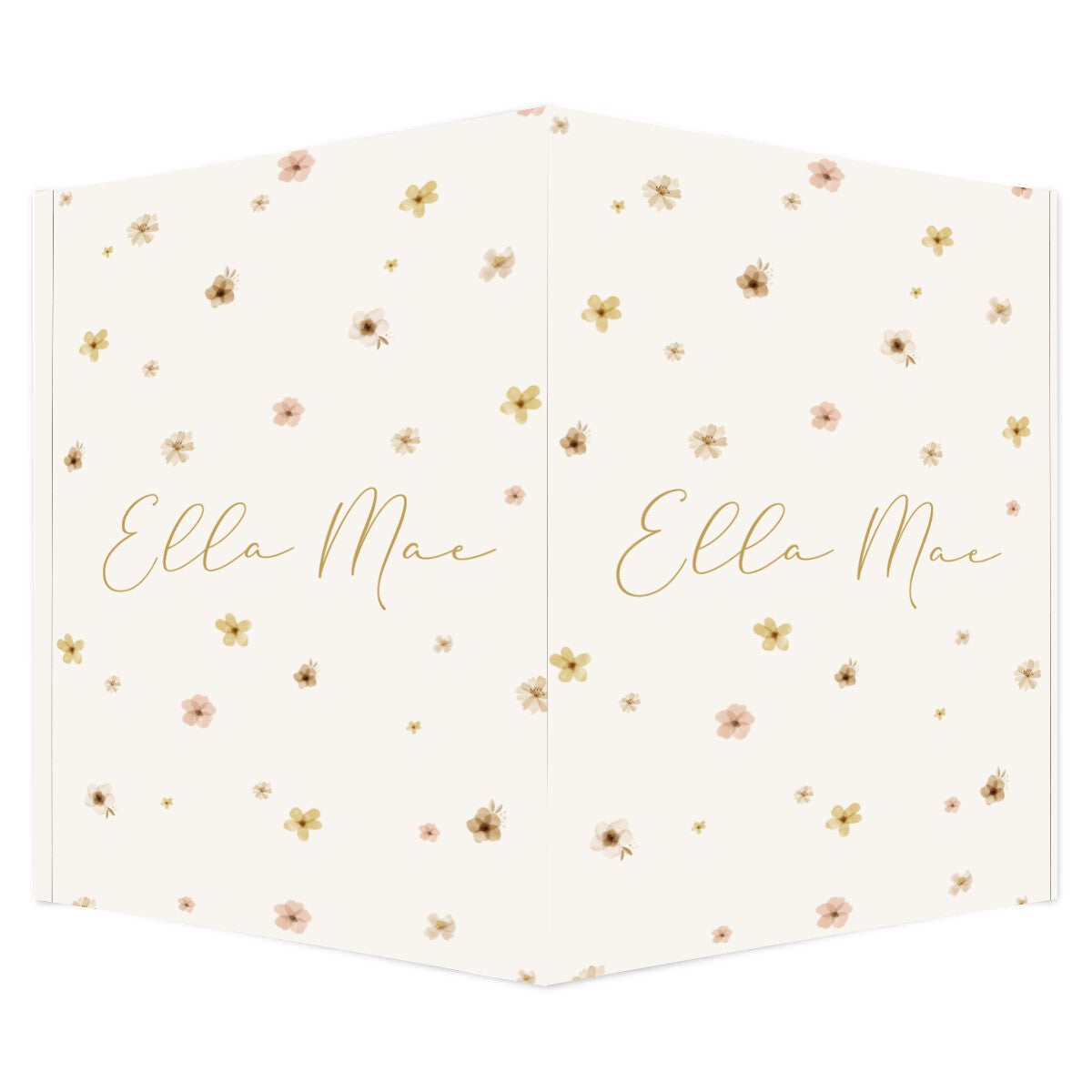 Geboortebord beige met watercolor bloemen