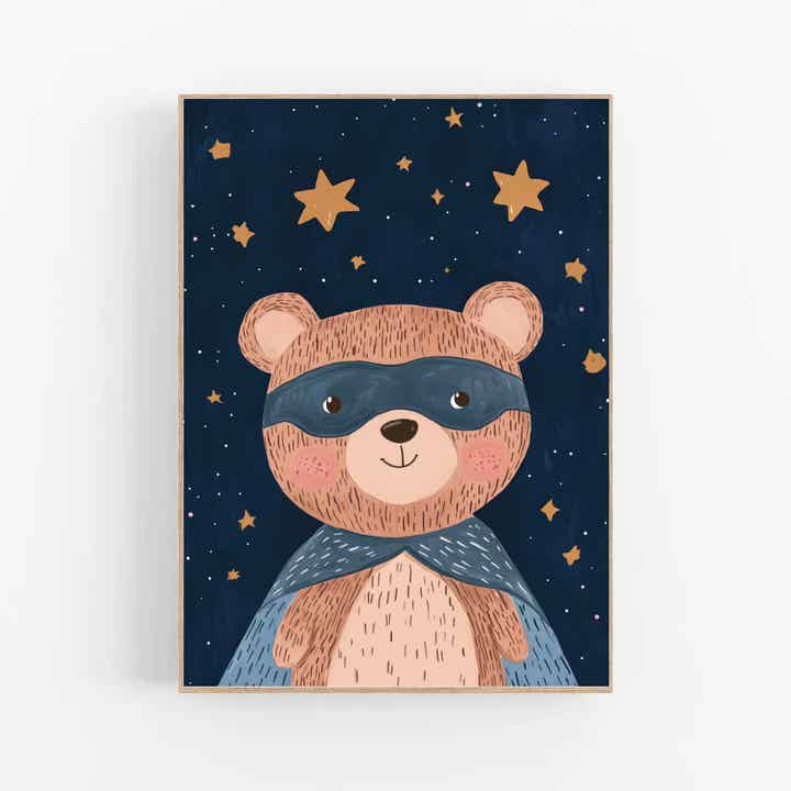 Kinderkamer print | Ruimte beer