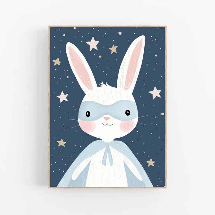 Kinderkamer print | Ruimte konijn