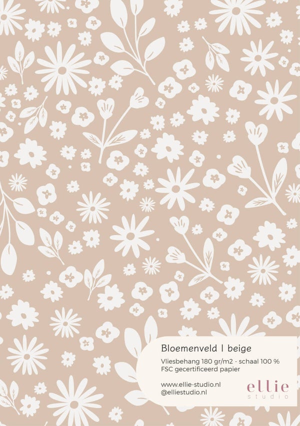 Behangstaal - Bloemenveld | beige
