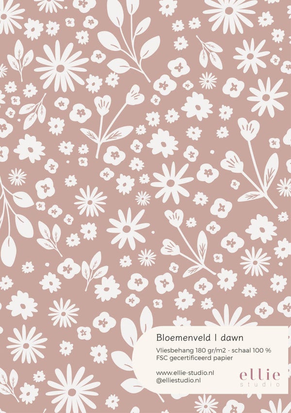 Behangstaal - Bloemenveld | dawn
