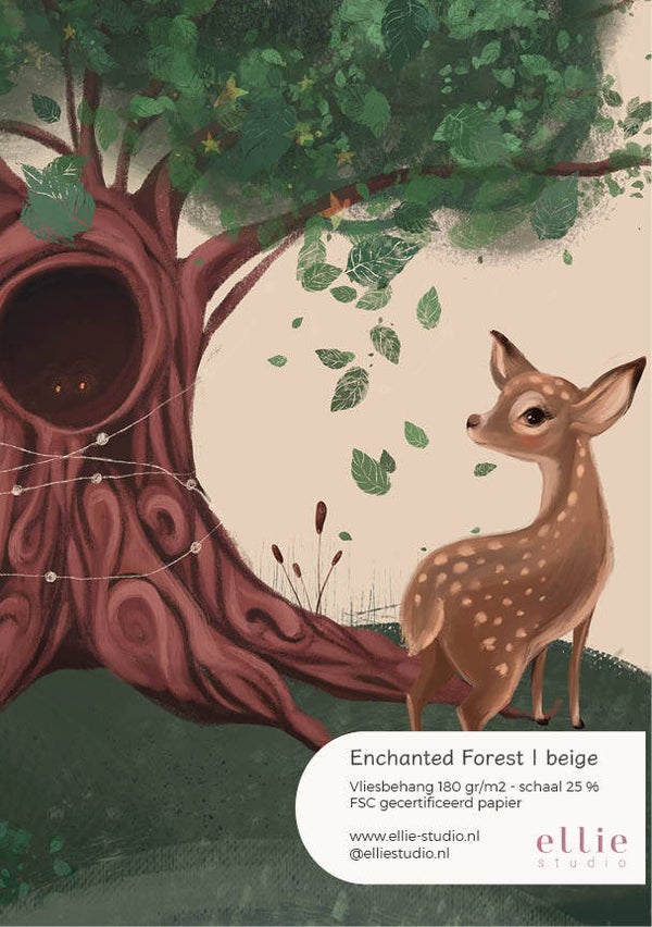 Behangstaal - Enchanted forest | beige