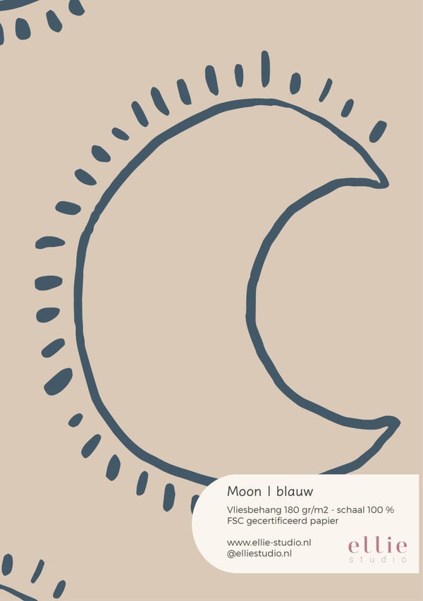 Behangstaal - Moon | blauw