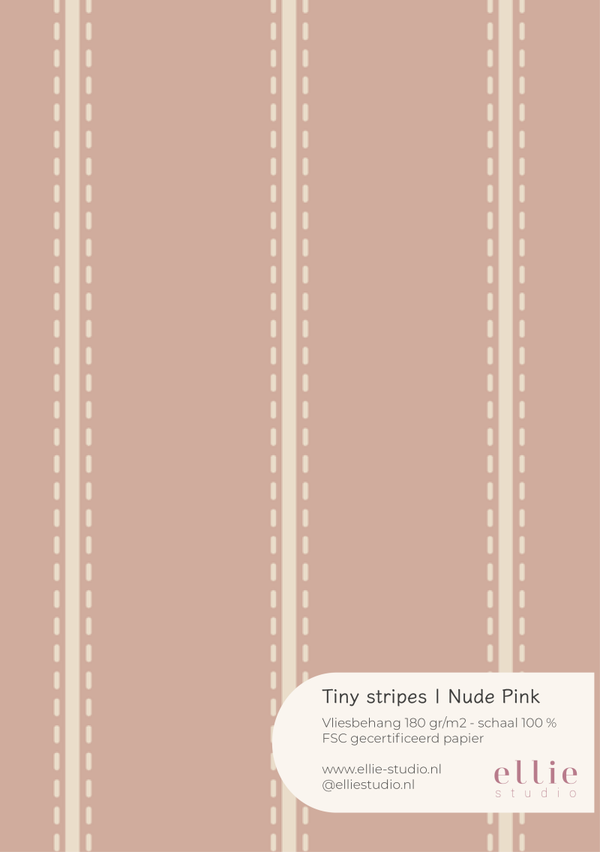 Behangstaal - Tiny Stripes | Nude Pink