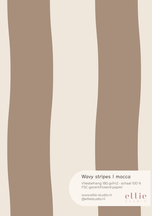 Behangstaal - Wavy stripes | mocca