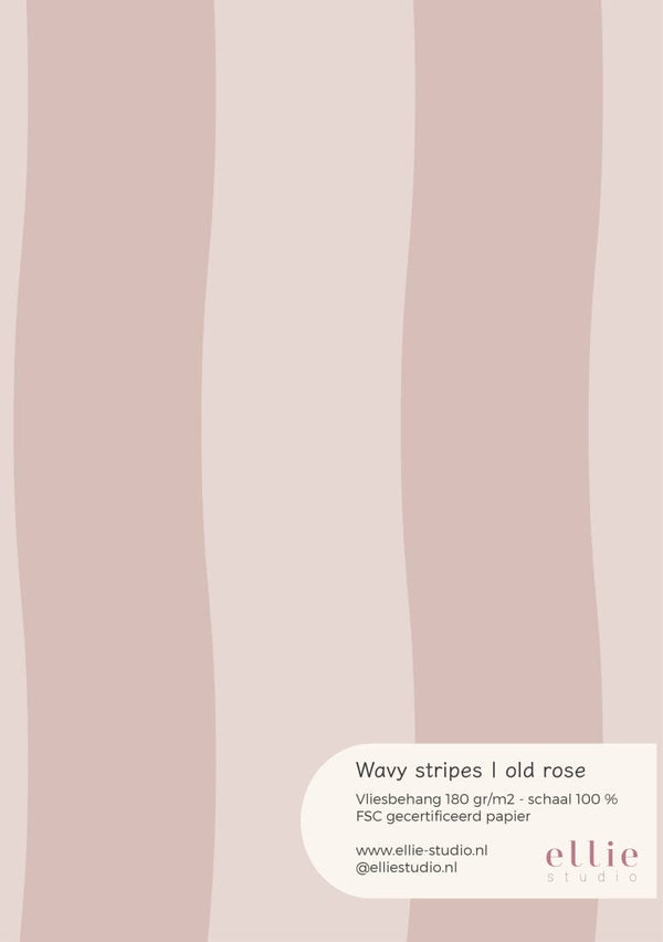 Behangstaal - Wavy stripes | old rose