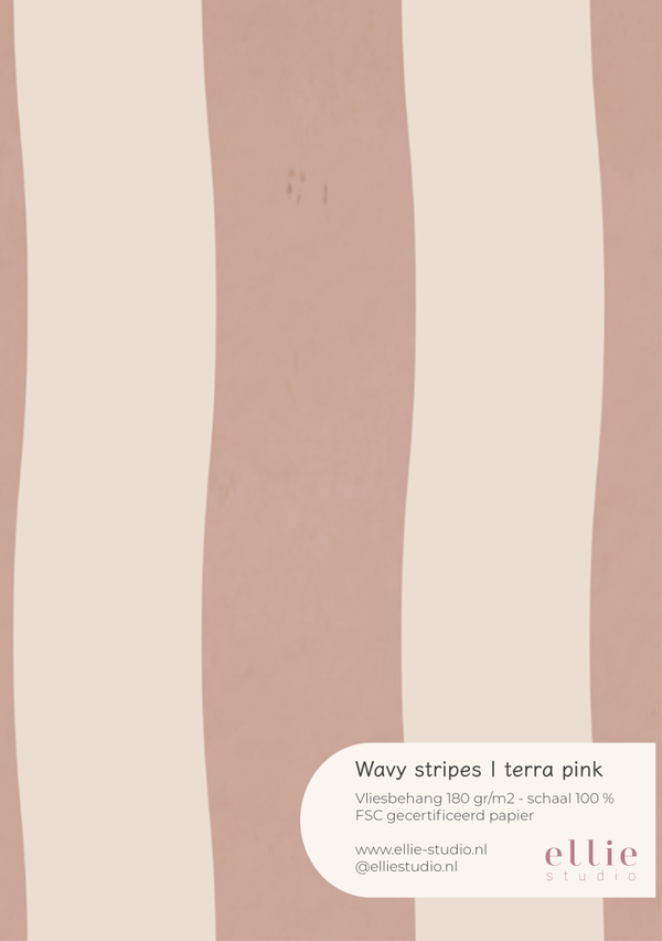 Behangstaal - Wavy stripes | Terra pink