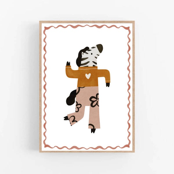 Kinderkamer print retro | Zebra