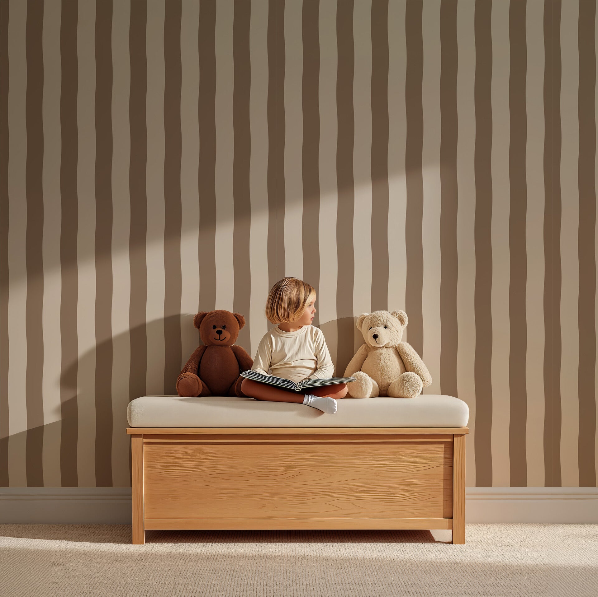 Behang Wavy Stripes | mocca