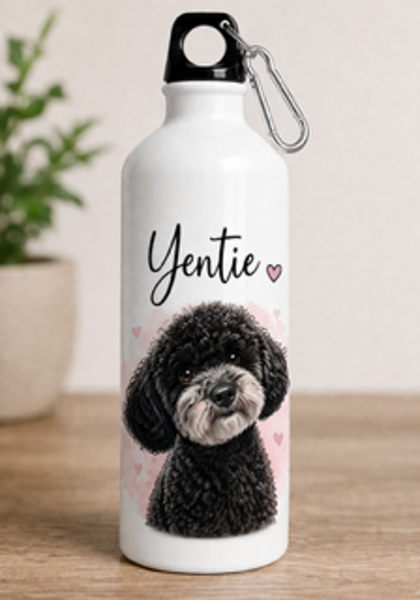 Gepersonaliseerde Drinkfles met Naam & Foto – Uniek Cadeau voor Hondenliefhebbers