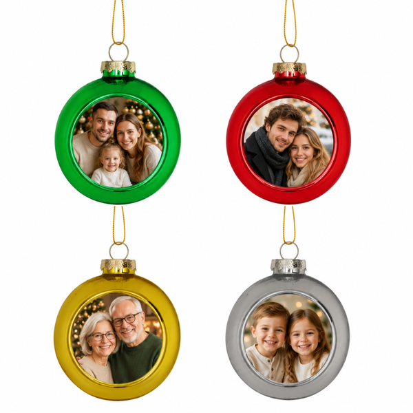 Gepersonaliseerde Kerstbal met foto (8cm)