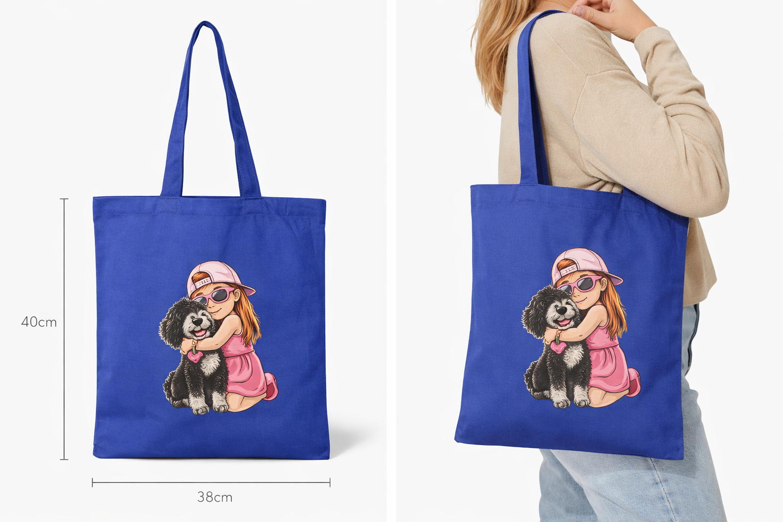 “Tote bag met jouw favoriete foto – uniek voor jou!” – Één Kant Bedrukt, 100% Katoen