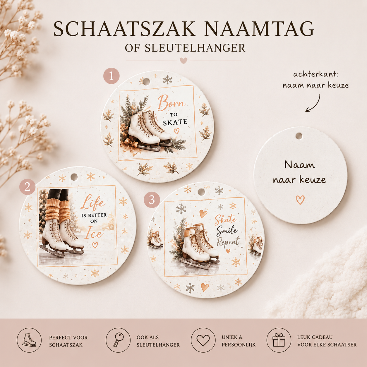 Schaatszak Naamtag of Sleutelhanger