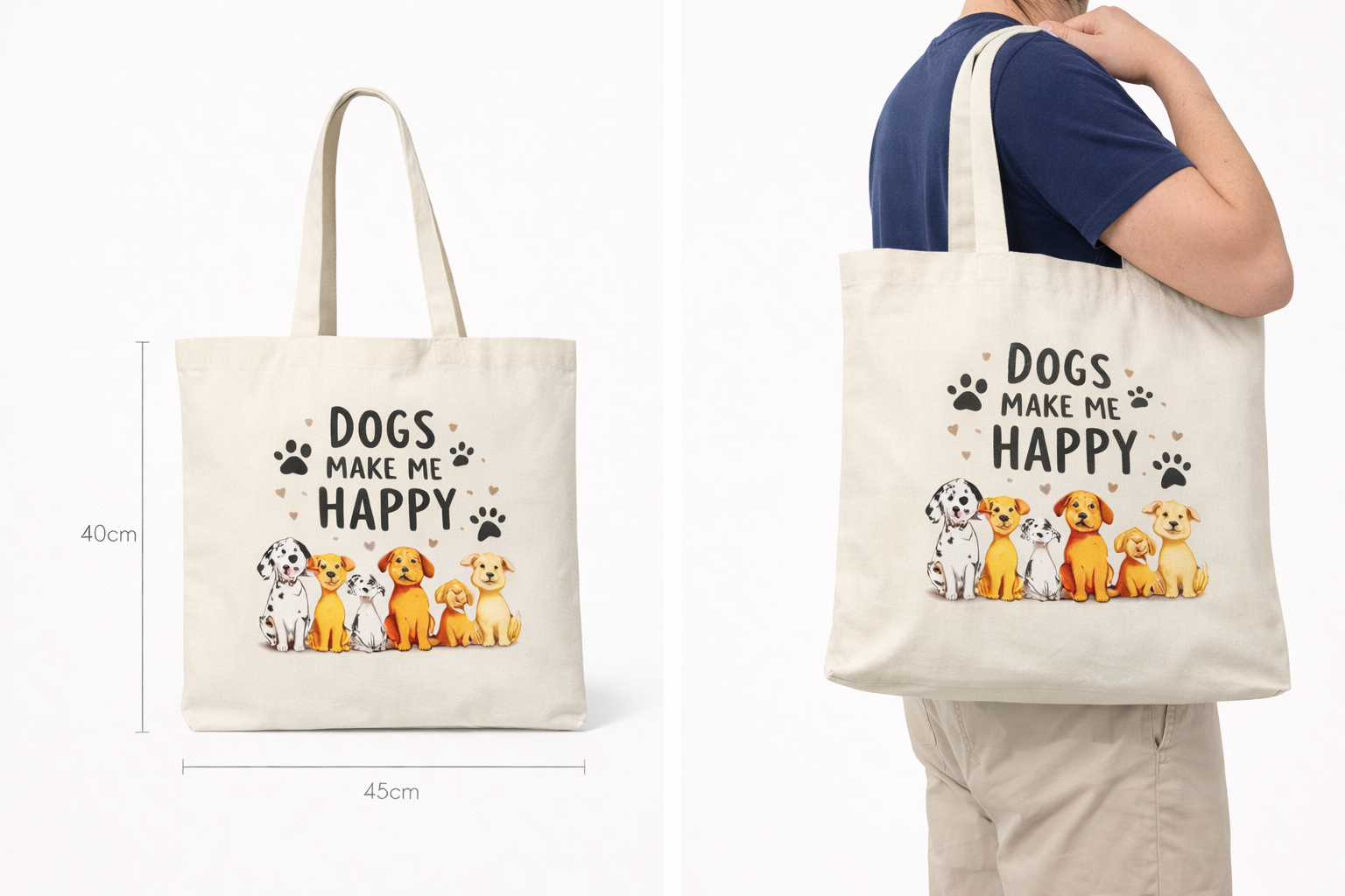 Dog Mom Tote Bag – 100% Katoen
