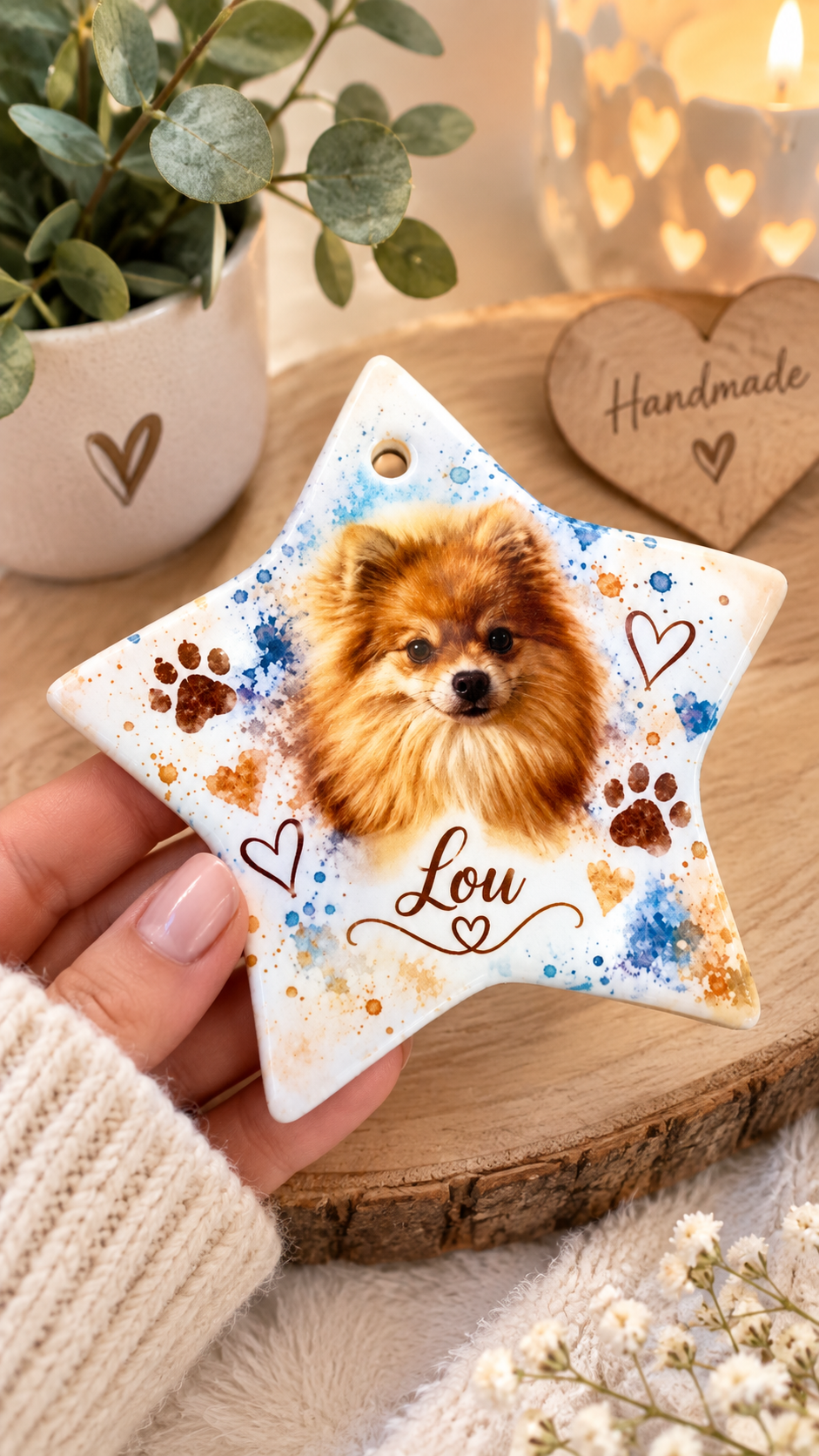 Gepersonaliseerde Kerstster met eigen Foto – Keramiek