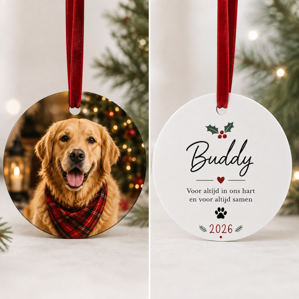 Gepersonaliseerd kerstornament met foto
