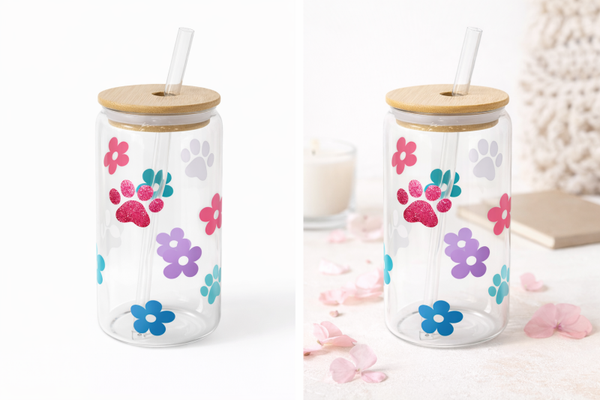 Premium Glazen Drinkbeker met Glazen Rietje – Dog Mom & Nature Designs