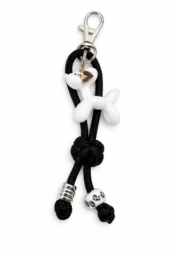 Ballonhond met Paracord sleutelhanger en bedels