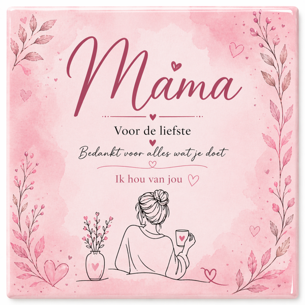 Gepersonaliseerde sublimatietegel MAMA– 15×15 cm | uniek cadeautje