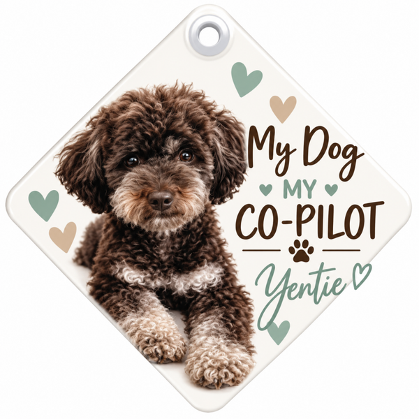 My Dog My Co-Pilot – Gepersonaliseerde Auto Hanger